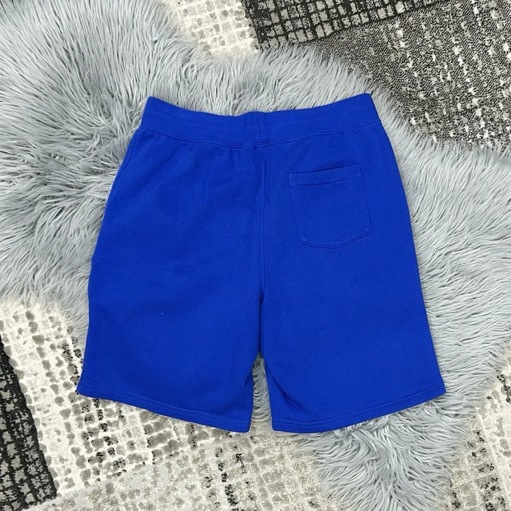 Polo Ralph Lauren Bear‎ Player Fleece Sweat Royal Blue Shorts Boys Youth L 14/16